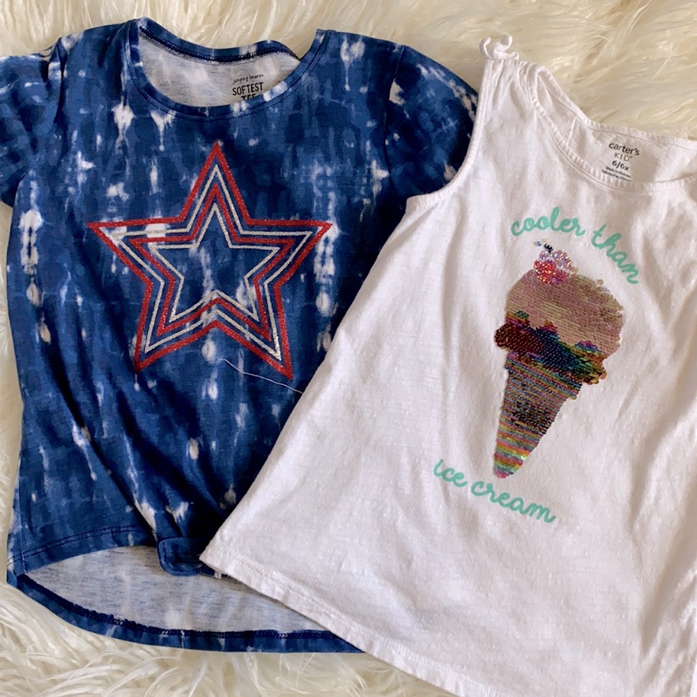 Two summer tops in size 6.